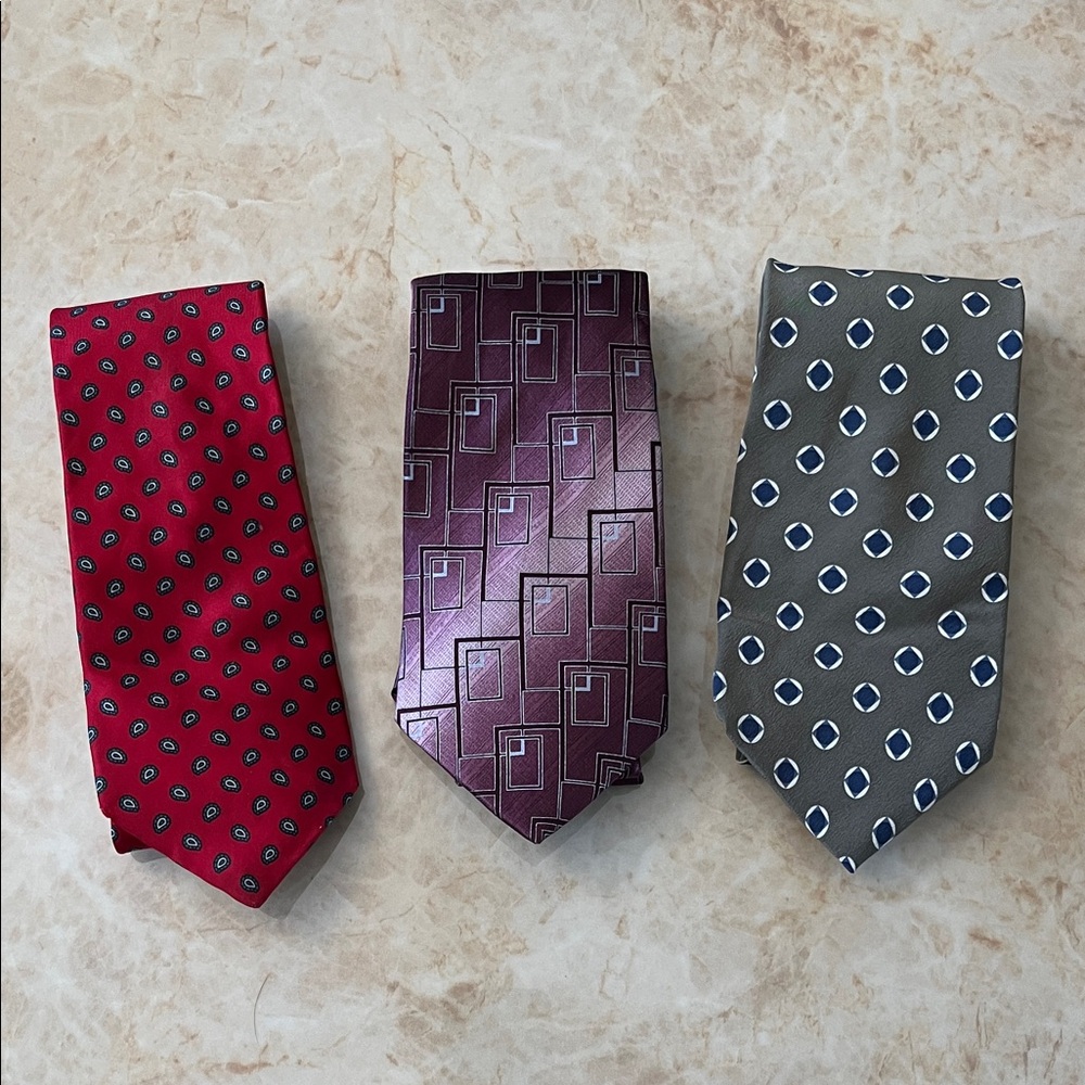 Elegant Men's Tie Set - Red, Blue, Purple, and Brown